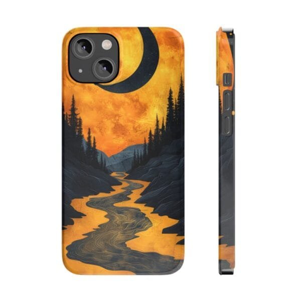 Gold Light Night River Slim Phone Cases