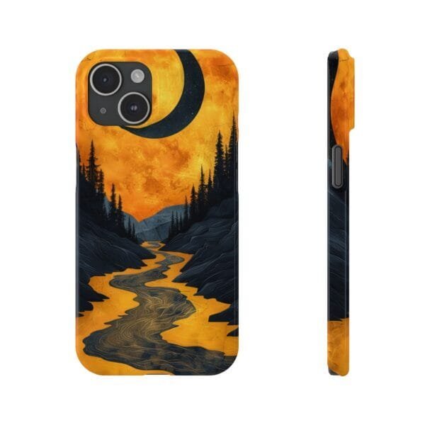 Gold Light Night River Slim Phone Cases - Image 4