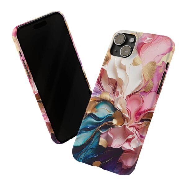 Gold Pink Splash Slim Phone Cases - Image 7