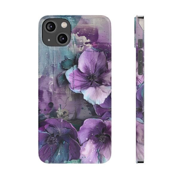 Purple Flowers Slim Phone Cases - Image 3