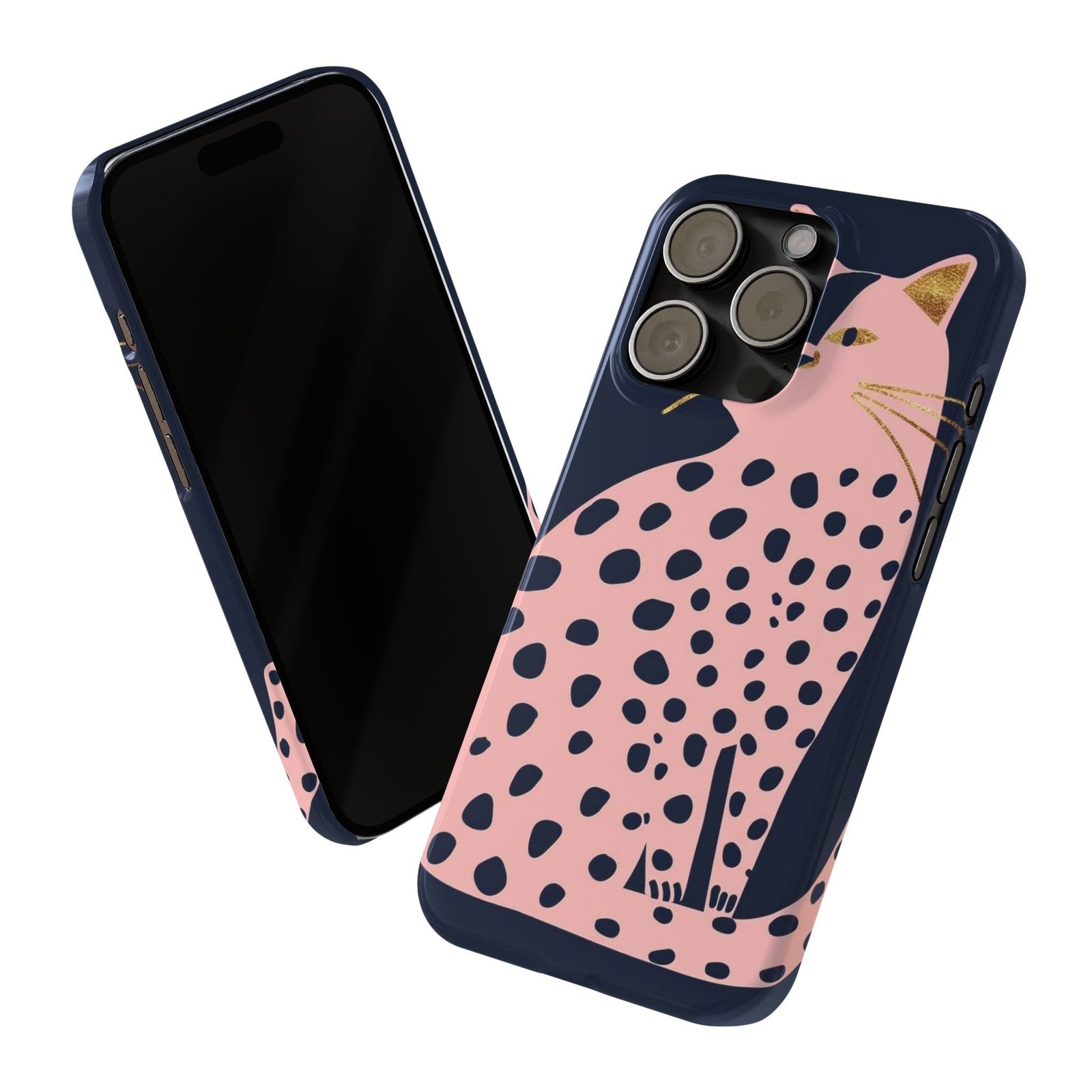 Black Dot Cat Slim Phone Cases - Image 9