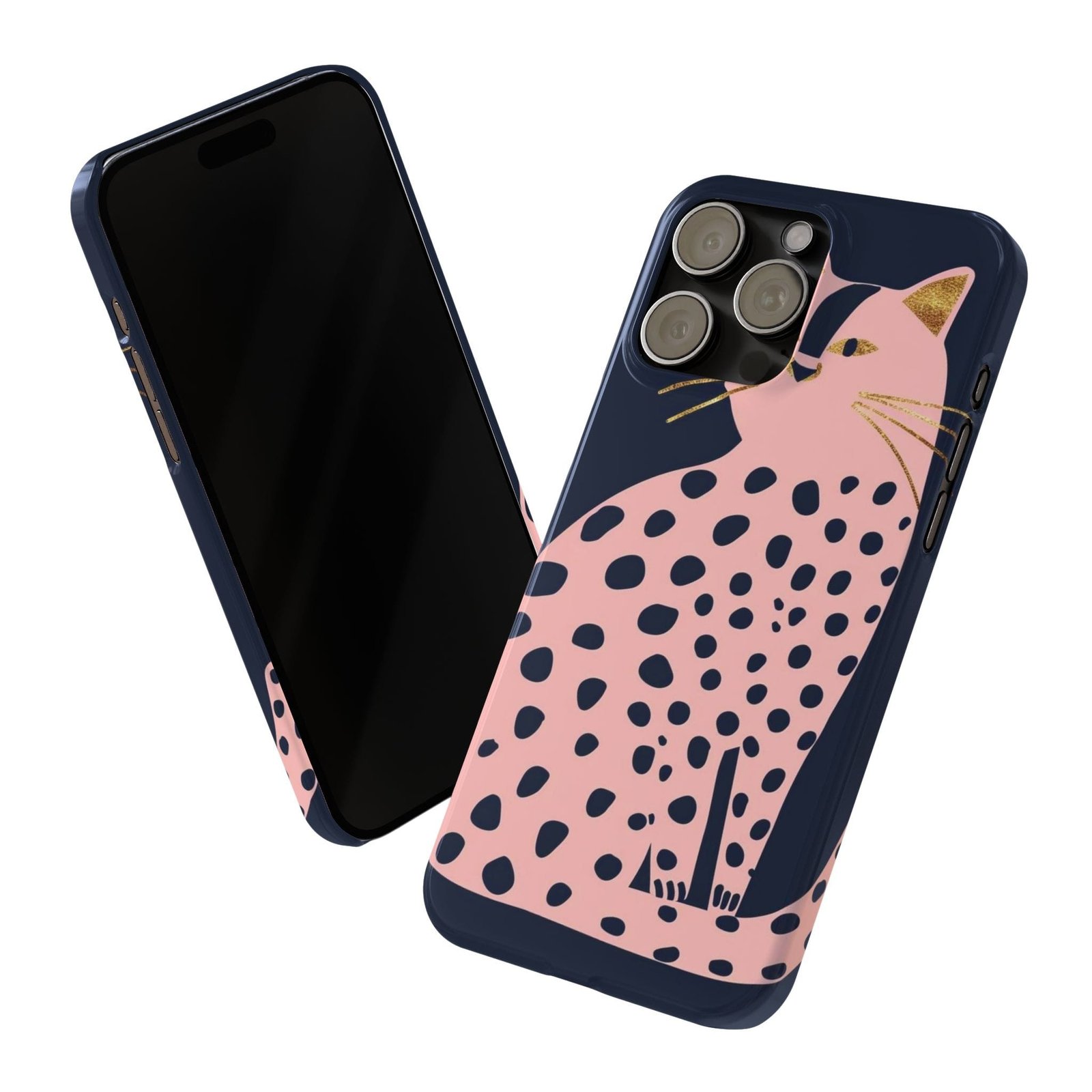 Black Dot Cat Slim Phone Cases - Image 11
