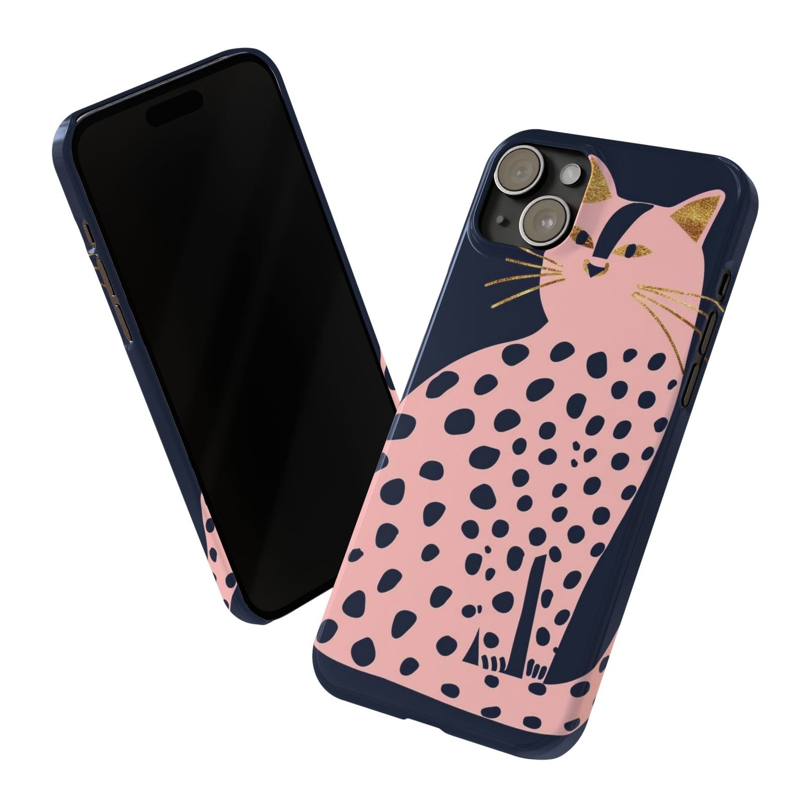 Black Dot Cat Slim Phone Cases - Image 7