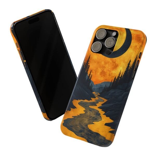 Gold Light Night River Slim Phone Cases - Image 11