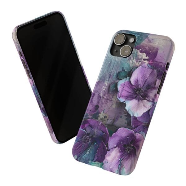 Purple Flowers Slim Phone Cases - Image 7