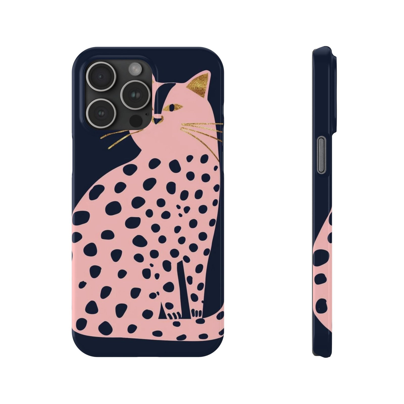 Black Dot Cat Slim Phone Cases - Image 10