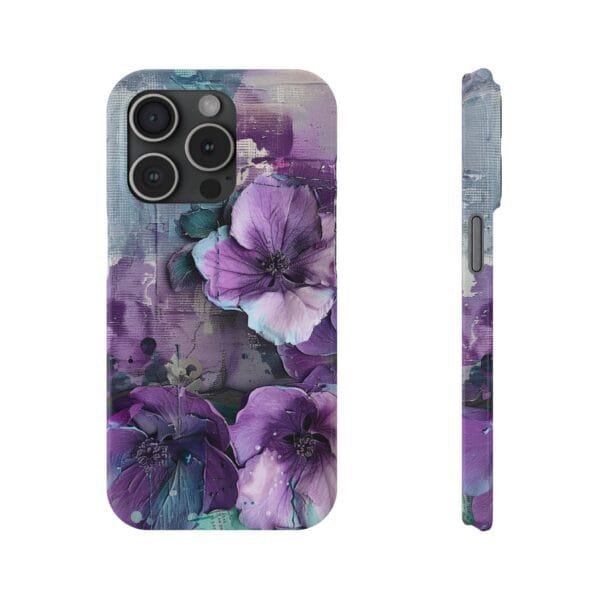 Purple Flowers Slim Phone Cases - Image 8