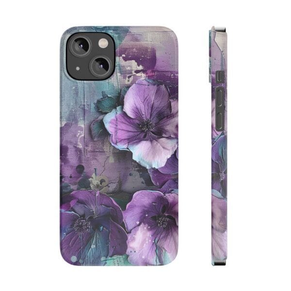 Purple Flowers Slim Phone Cases