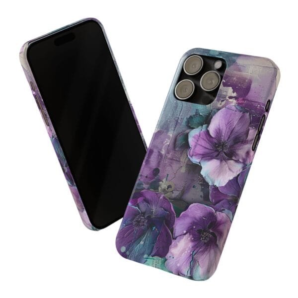 Purple Flowers Slim Phone Cases - Image 11