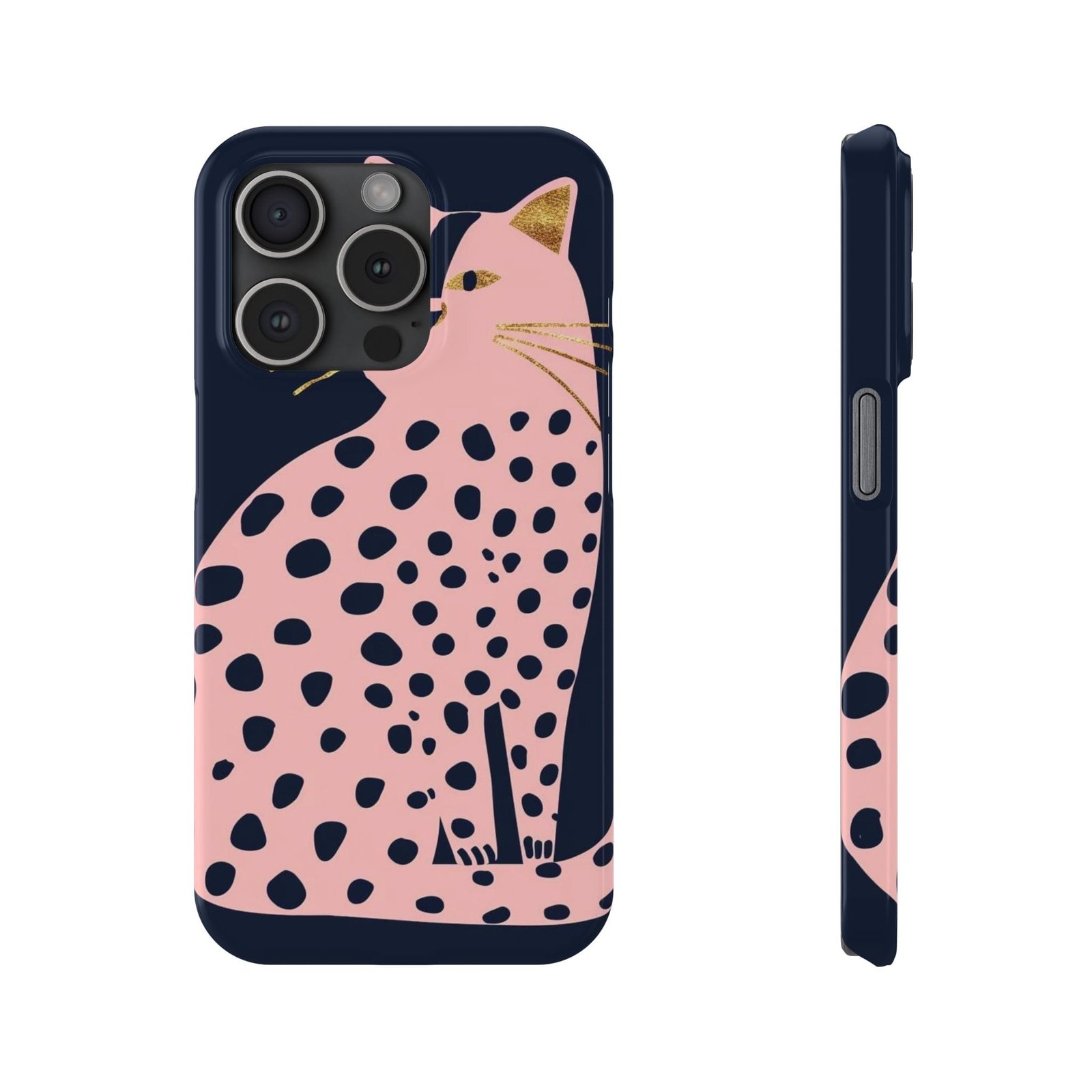 Black Dot Cat Slim Phone Cases - Image 8