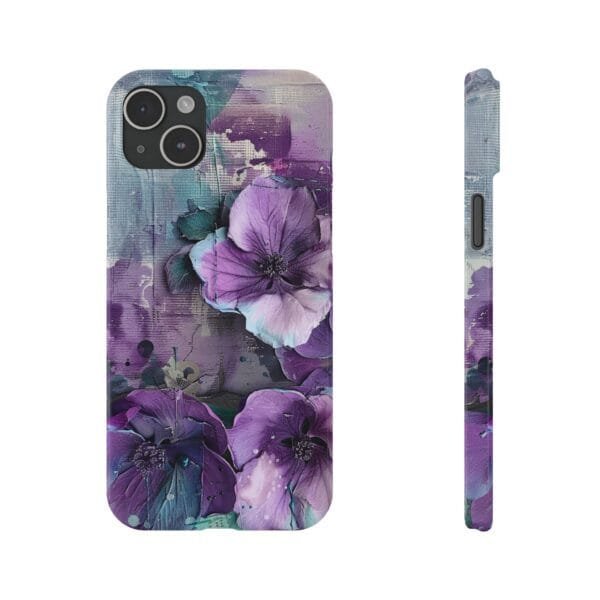 Purple Flowers Slim Phone Cases - Image 6