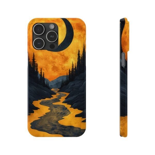 Gold Light Night River Slim Phone Cases - Image 10