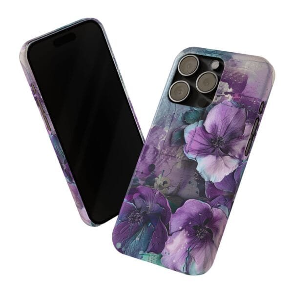 Purple Flowers Slim Phone Cases - Image 9