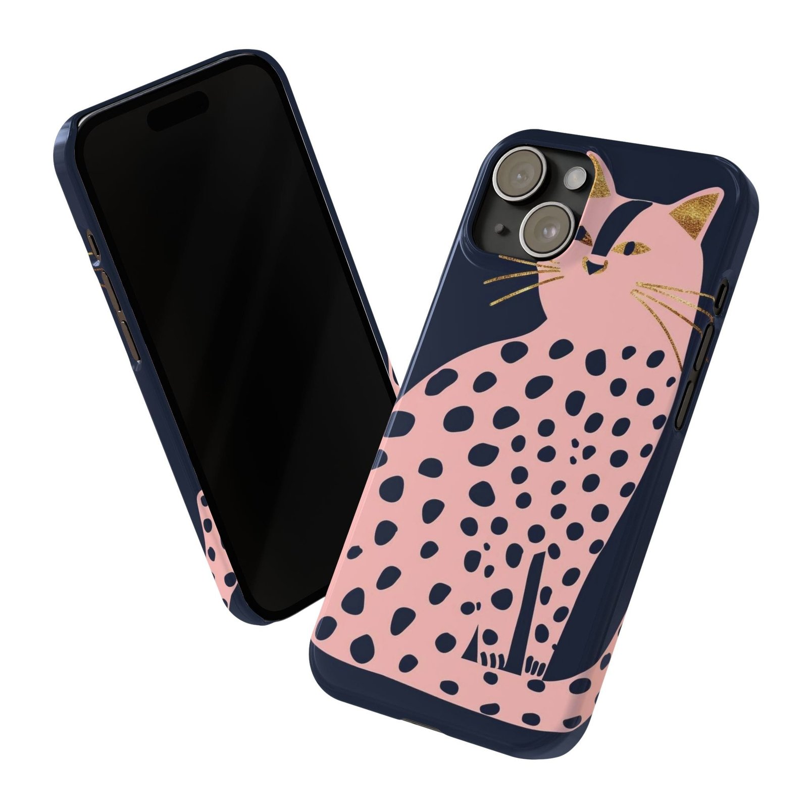 Black Dot Cat Slim Phone Cases - Image 5