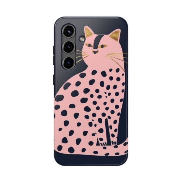 Black Dot Cat Tough Phone Cases