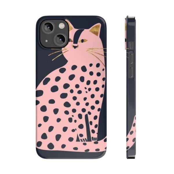 Black Dot Cat Slim Phone Cases