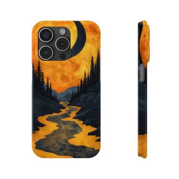 Gold Light Night River Slim Phone Cases - Image 8