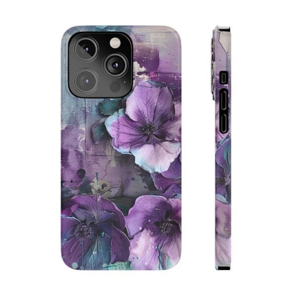 Purple Flowers Slim Phone Cases - Image 2
