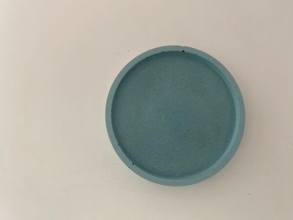 Round Concrete Coasters And Trinket Tray- Blue - Image 2