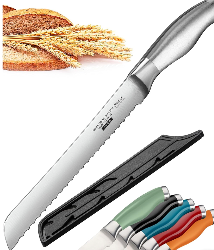 Orblue Serrated Bread Knife with Upgraded Stainless Steel Razor Orblue Serrated Bread Knife with Upgraded Stainless Steel Razor