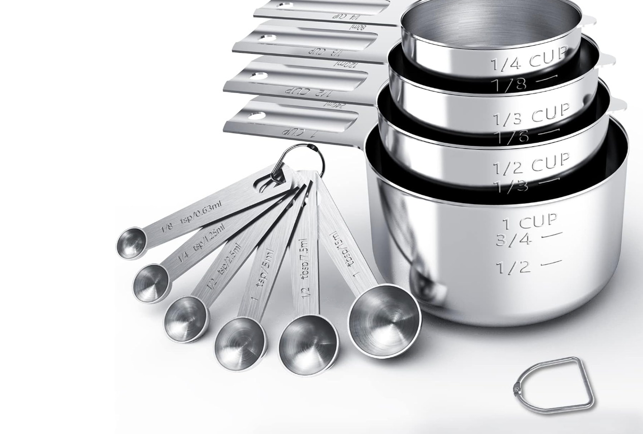 TILUCK Stainless Steel Measuring Cups & Spoons Set TILUCK Stainless Steel Measuring Cups & Spoons Set